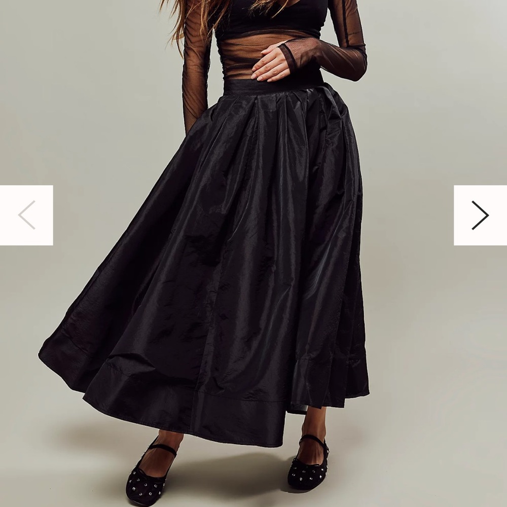 Free People Black Maxi Skirt